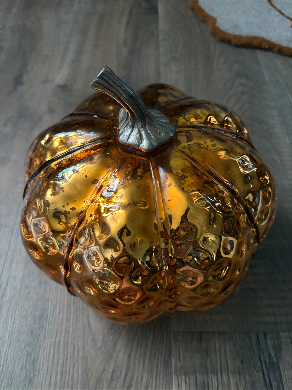 Decorative Glass Pumpkin Accent